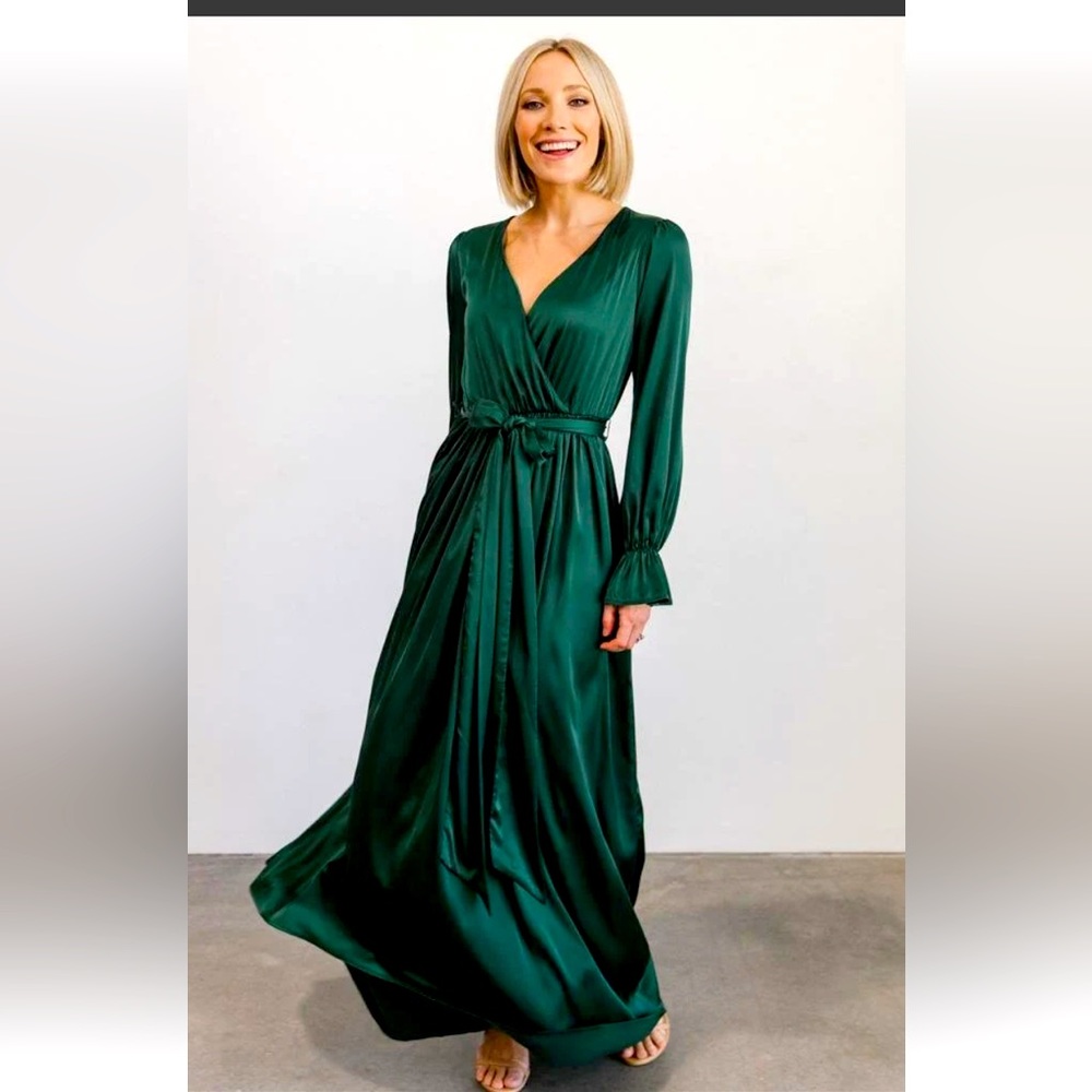 Dark Green long sleeve dress Size L